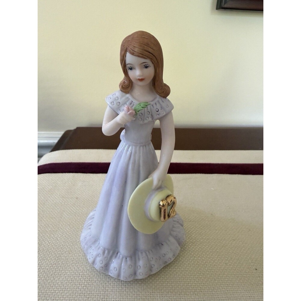 Vintage Enesco Growing Up Girl 12th Birthday Porcelain Figurine